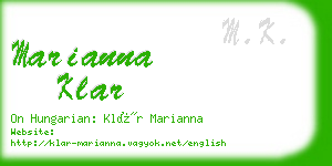 marianna klar business card